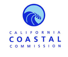 Logo of the California Coastal Commission featuring blue ocean waves.